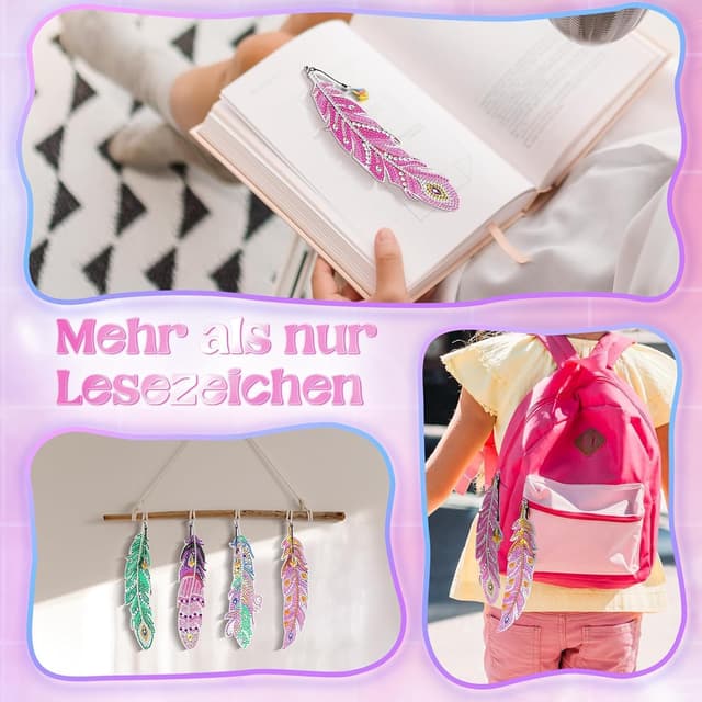 Detalle 2 de Amteker Diamond Painting Lesezeichen Kinder 6-12