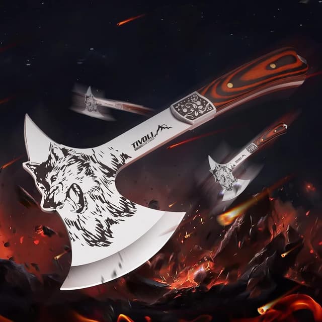Thumbnail 1 de Hacha TIVOLI con Motivo de Lobo 28 cm