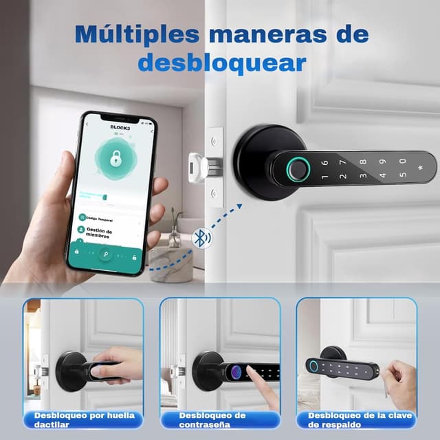 Thumbnail 6 de TEKXDD Cerradura Inteligente de Huellas 6 en 1