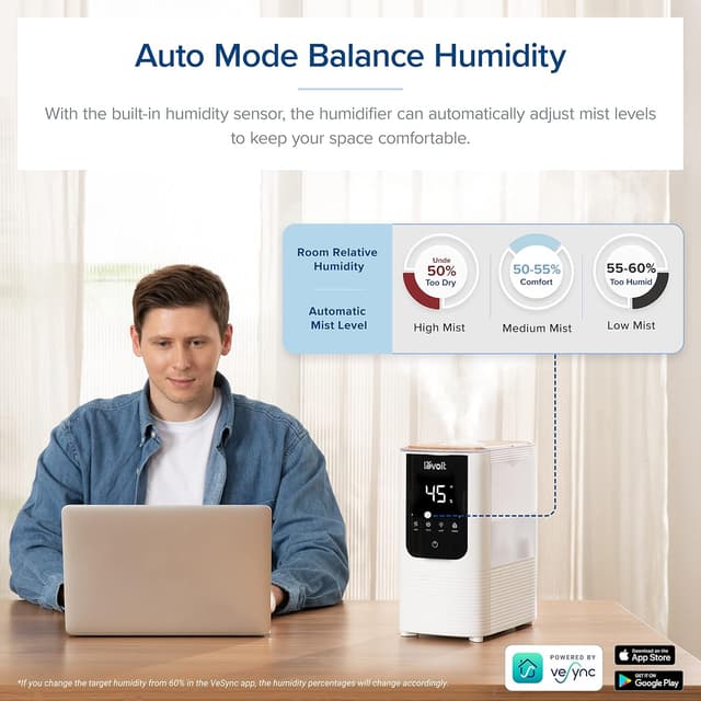 Thumbnail 4 de LEVOIT Humidifier for Bedroom, 26dB 🌫