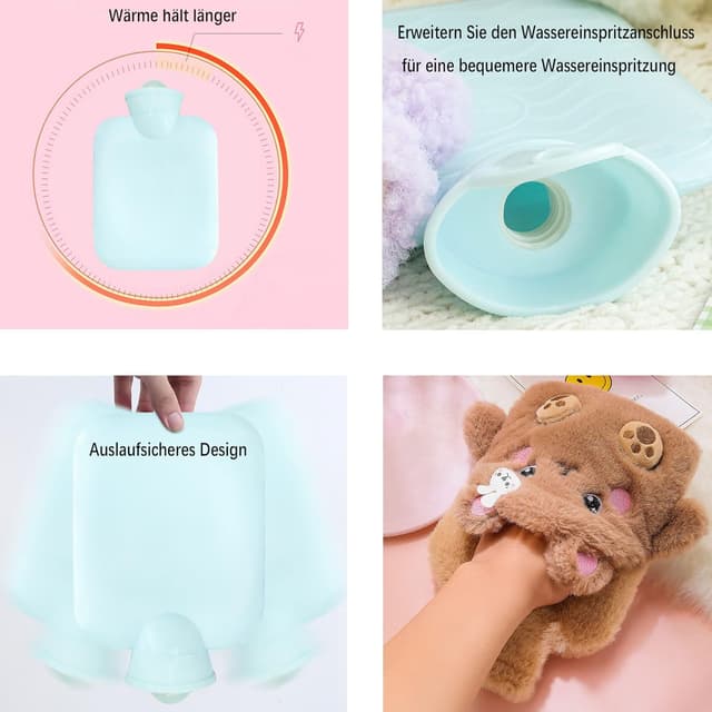 Thumbnail 3 de Kinder-Wärmflasche Dinosaurier mit Flausch-Bezug & Handwärmerhülle