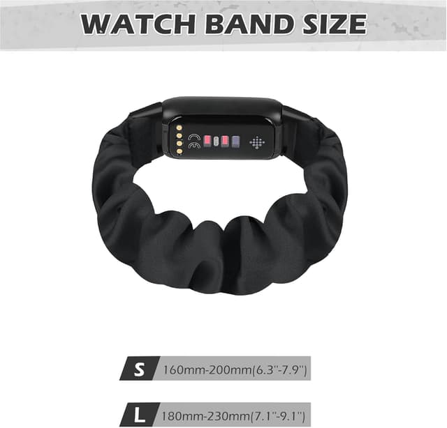 Detalle 2 de DKGKOO 3 Pack Scrunchie Elastic Strap for Fitbit Luxe (quick-release, soft fabric)