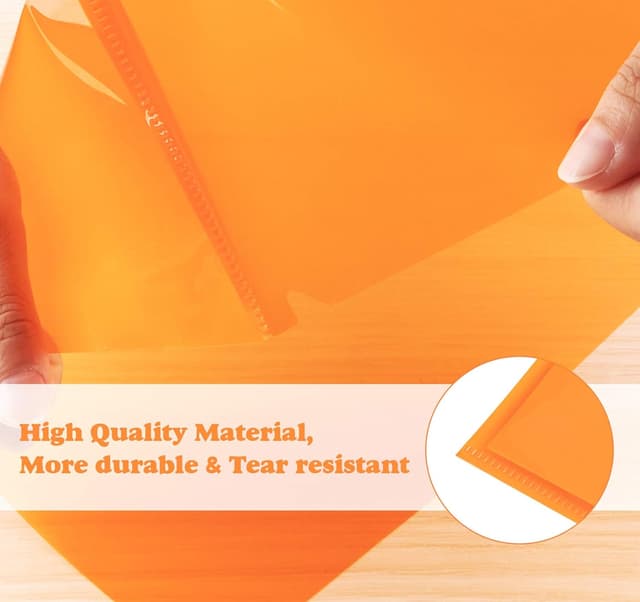 Detalle de 25 Pack A4 Clear Plastic Folders (8 Assorted Colours) – Transparent PP File Wallets