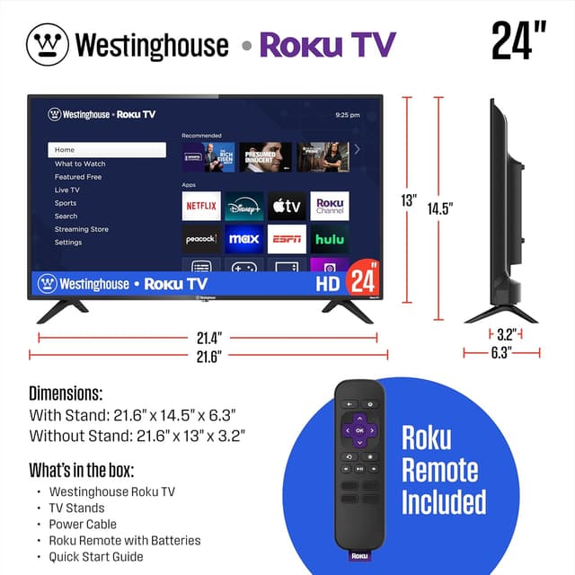Thumbnail 4 de Westinghouse 24 Inch Roku TV HD