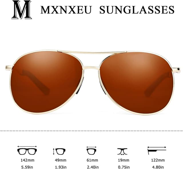 Detalle 2 de MXNXEU Sonnenbrille Herren Fahrerbrille polarisiert UV400 – Outdoor Vintage Unisex
