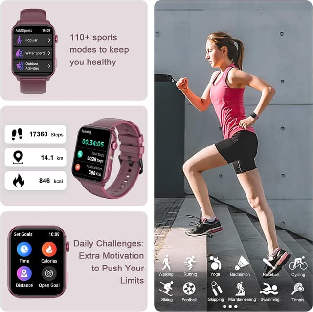 Detalle de IOWODO Smart Watch 1.91" HD fitness tracker