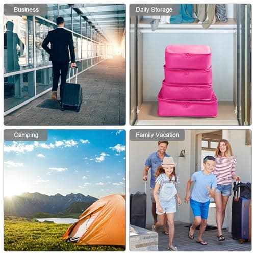 Thumbnail 6 de OSDUE organizadores para maletas 8 en 1 con hebilla y neceser impermeable (rosa roja)