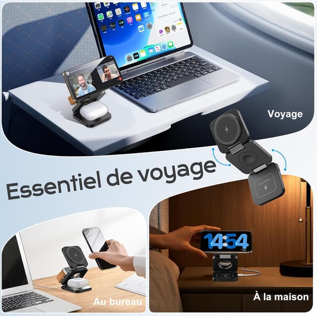 Detalle de KU XIU 3-en-1 chargeur sans fil