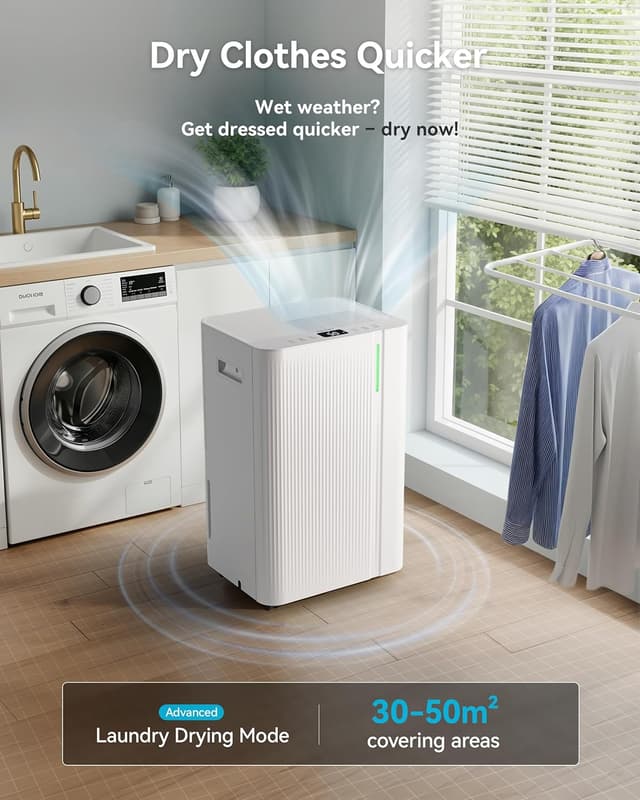 Detalle 2 de EUHOMY 20L Dehumidifier for Home