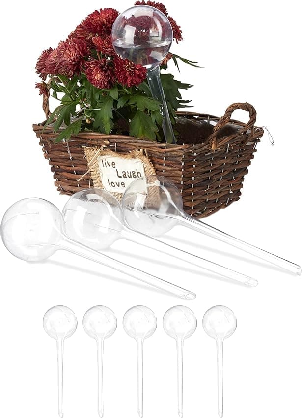 Imagen de Relaxdays 9 Globos de riego 250 ml para plantas en OfertitasTOP