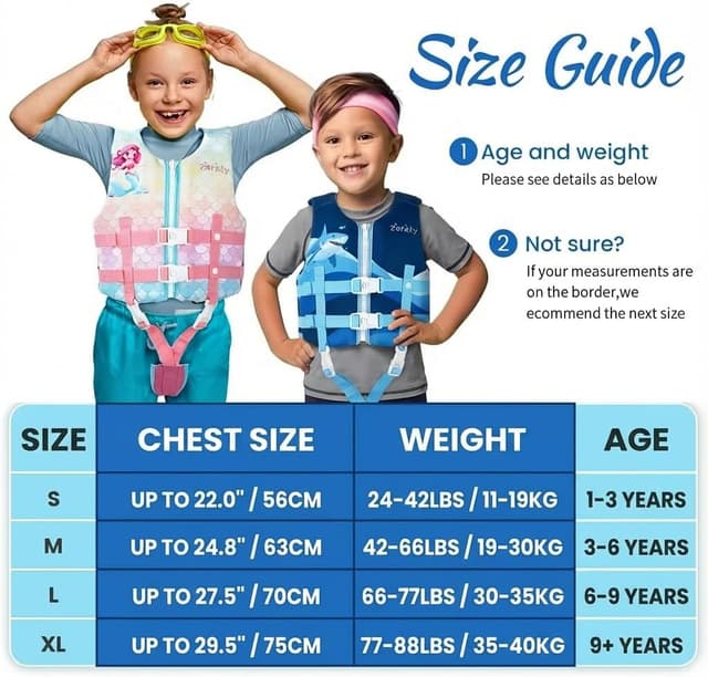 Detalle 2 de Zeraty Toddler Neoprene Swim Vest Kids Float Jacket (20–80 lbs) with Dual Adjustable Safety Straps