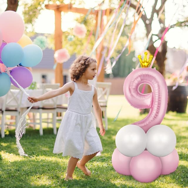 Thumbnail 5 de AOOSU Crown Pink Number Balloons