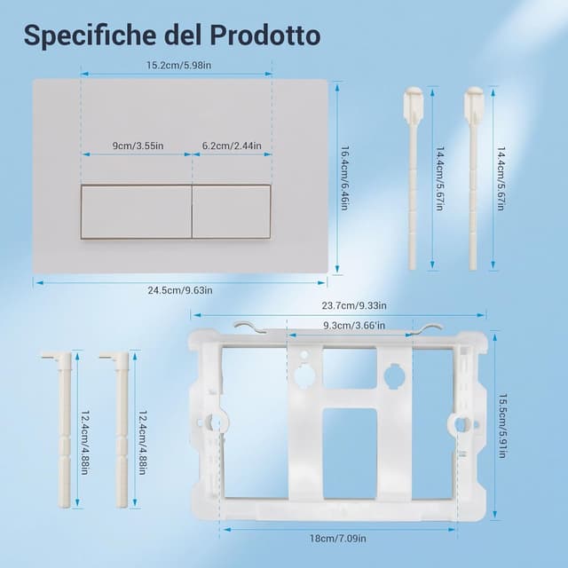 Thumbnail 3 de Mendorio Placca di Comando WC 246×164 mm