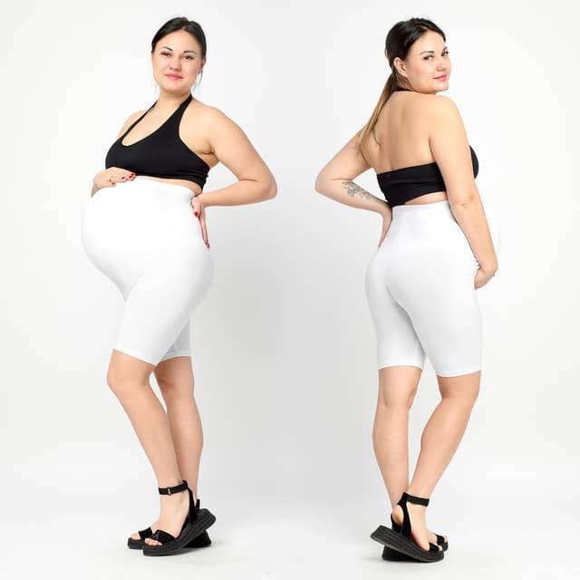 Detalle 2 de Leggings premaman Merry Style MS10-462 in viscosa con vita alta