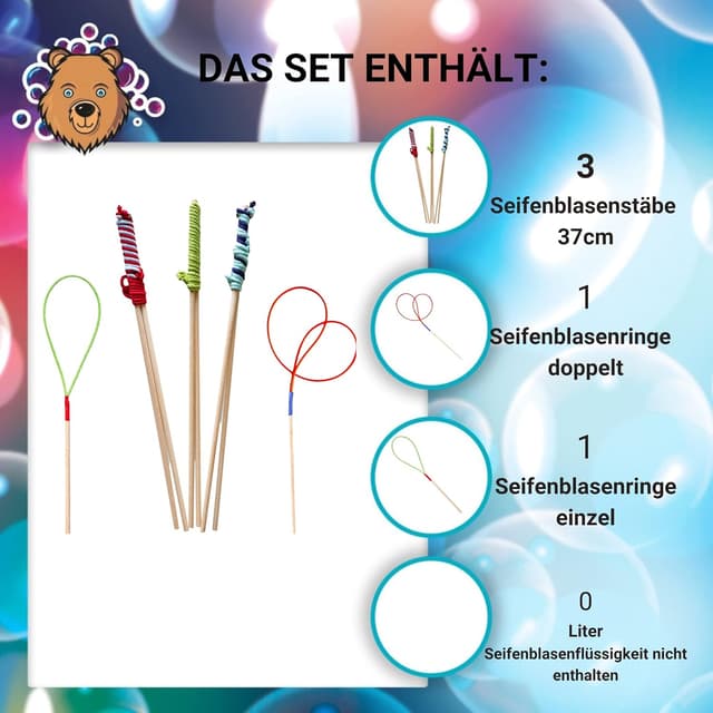 Detalle 2 de Riesenseifenblasen Set 5 Stäbe 50 cm