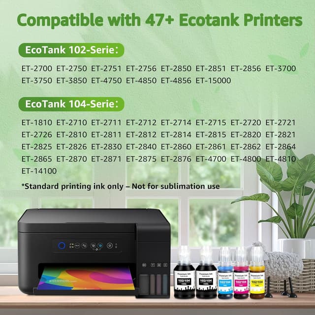 Detalle 2 de GREENSKY 102 104 Inchiostro a coloranti 5 Pack 🖨