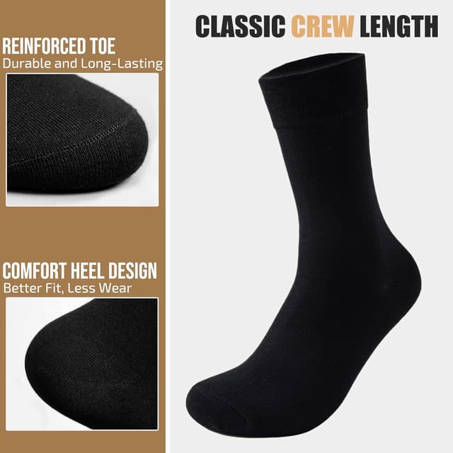 Thumbnail 4 de Wamicu Herren Socken Schwarz 5er Pack Dünne Baumwollsocken