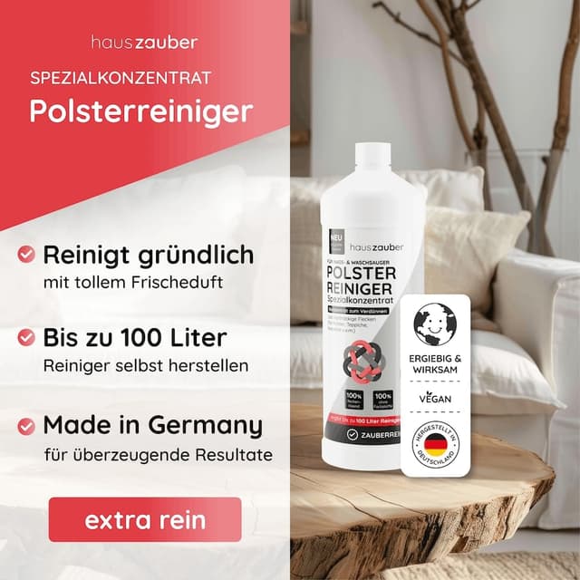 Thumbnail 2 de hauszauber NEU Waschsauger Polsterreiniger Extra Rein – 1000 ml Konzentrat für Nass- und Waschsauger