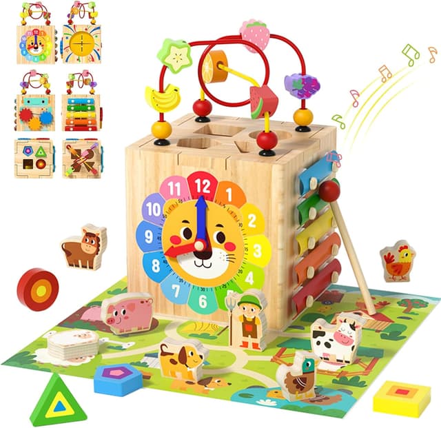 Detalle de LZDMY Montessori Activity Cube 7 in 1