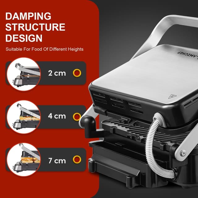 Detalle de AMZCHEF 4-in-1 electric grill 2000W