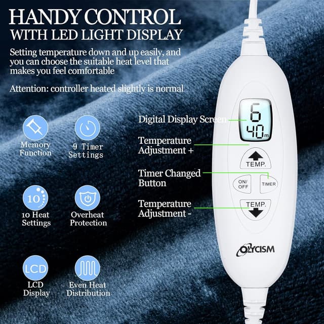 Thumbnail 2 de Olycism Termoforo Elettrico 60x100 cm per Schiena e Collo