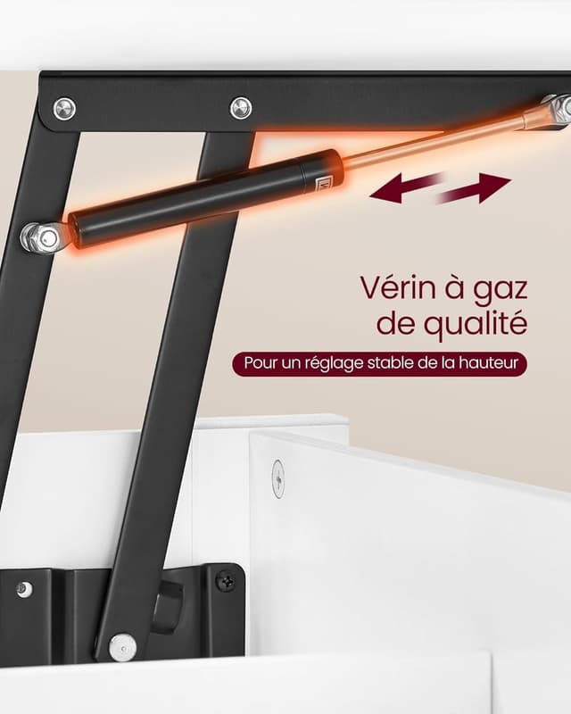 Thumbnail 6 de VASAGLE LCT254W02 table basse relevable 45min 🛋