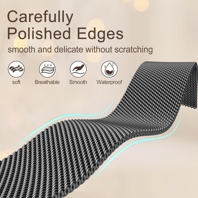 Detalle de Cinturino in metallo Yoohoo per Apple Watch compatibile 44/40/41/42/45/46/49/38 mm con doppio magnete