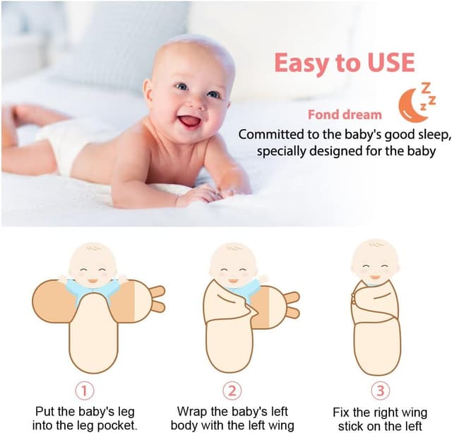 Detalle 2 de Vicloon Wickel-Decke 0-3 Monate im 2er Pack