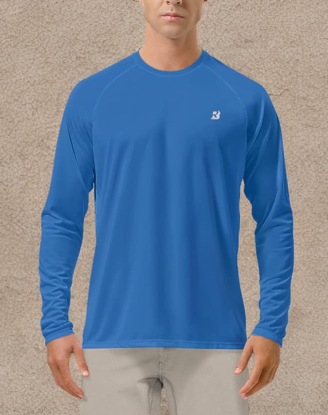 Detalle 2 de Roadbox Men’s UPF 50+ UV Sun Protection Long Sleeve Rash Guard Shirt for Outdoor Fishing, Hiking & Running