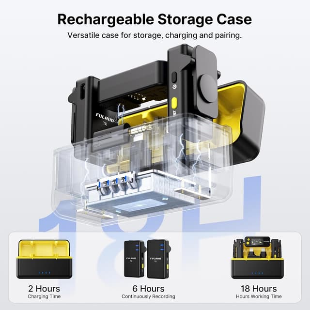 Thumbnail 1 de FULAIM X5M microfono lavalier wireless per smartphone 18 ore