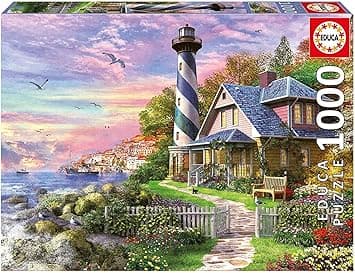 Detalle de Educa - Puzzle Faro en Rock Bay 1000 Piezas 🧩