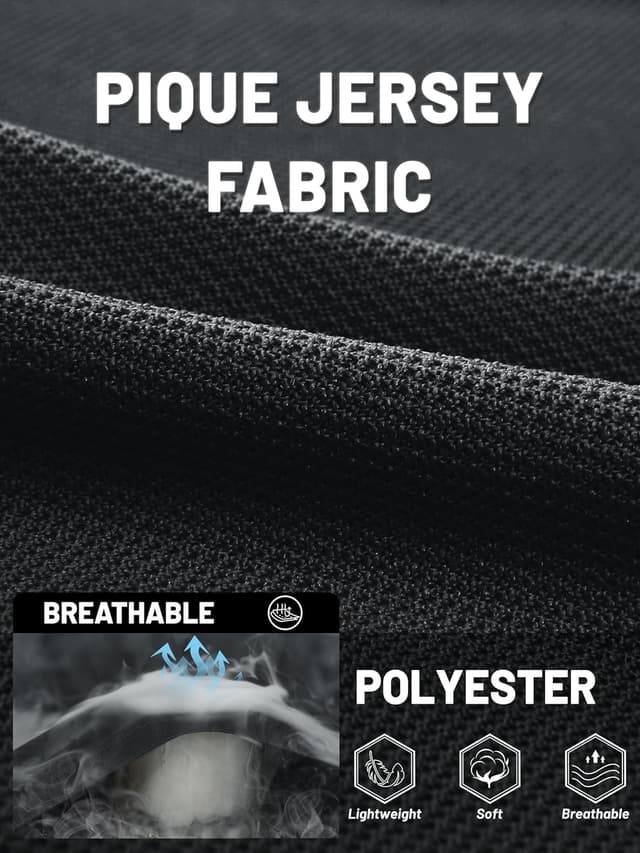 Detalle de TACVASEN Men’s Quick-Dry Short Sleeve Performance Polo (Pique Golf/Work Shirt)