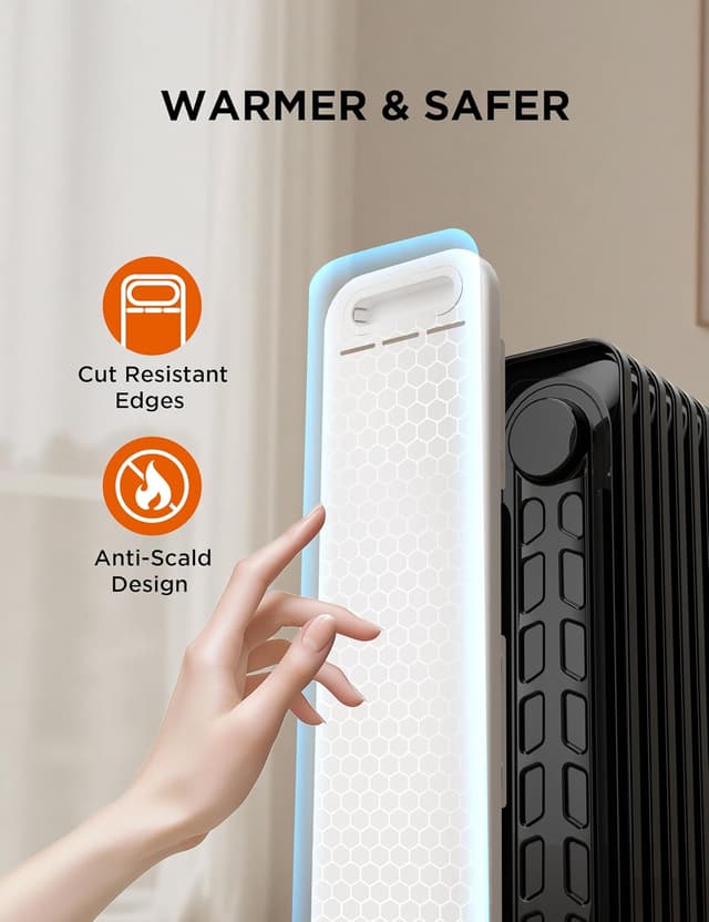 Thumbnail 4 de Midea Oil Filled Radiator 2300W, 11‑fin heater 🏠