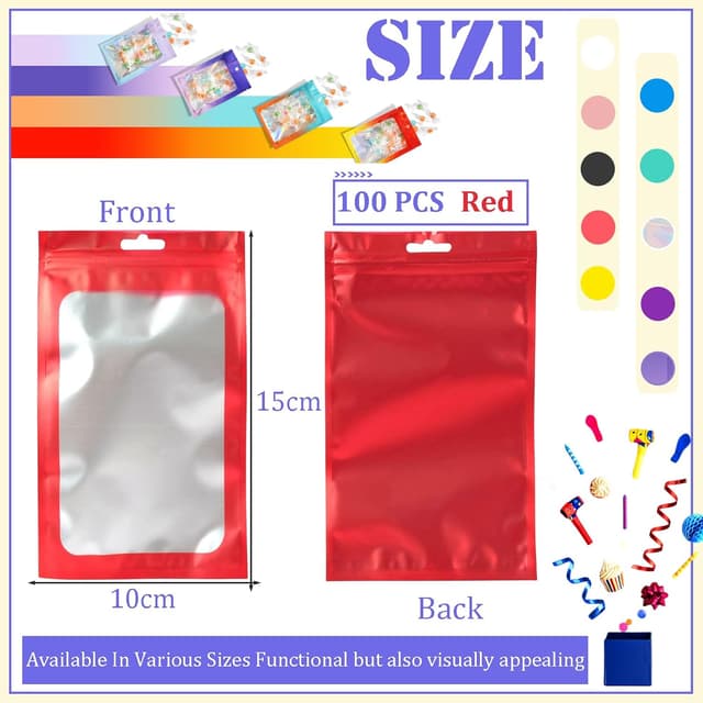 Detalle 2 de Mylar Zip-Beutel 10x15 cm, 100 Stück