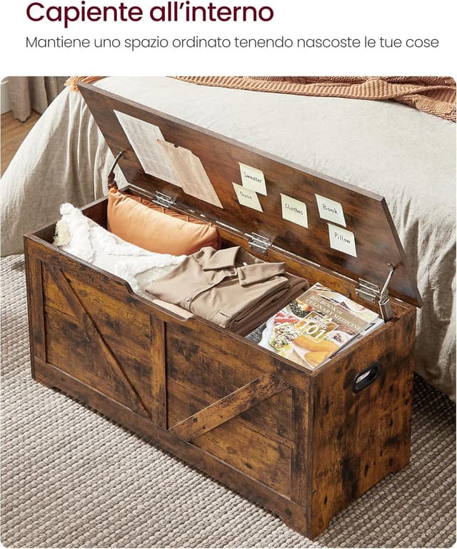 Detalle 1 de VASAGLE cassapanca LSB060T01, pouf 100 kg