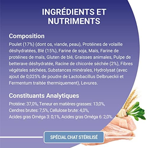 Thumbnail 6 de PURINA ONE BIFENSIS, pour chat adulte stérilisé, poulet, 7,5 kg 🐱