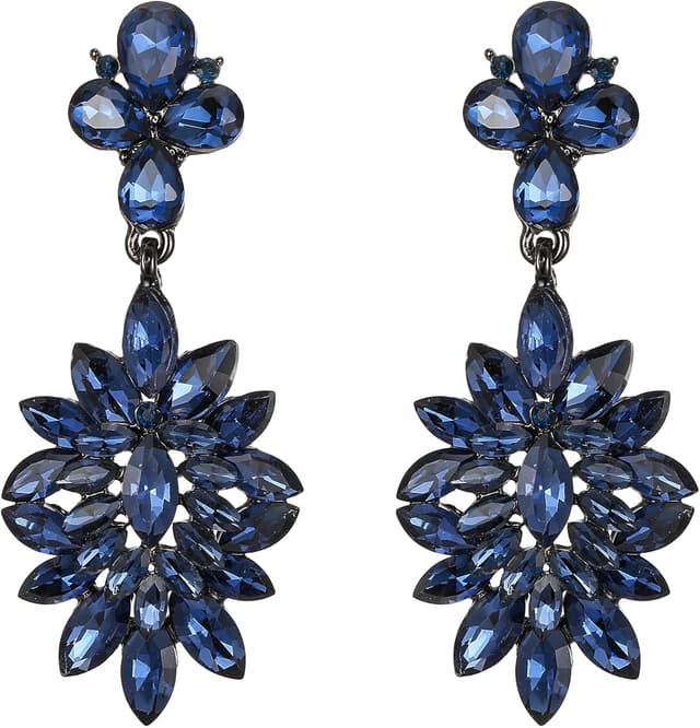 Thumbnail 6 de Boucles d’oreilles pendantes Clearine en cristal strass, motif goutte d’eau – bijoux vintage pour femme