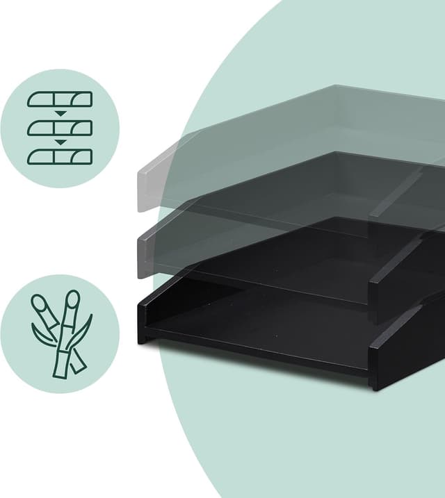 Thumbnail 4 de Relaxdays Corbeille à Courrier empilable A4 6×25×33 cm 🗂