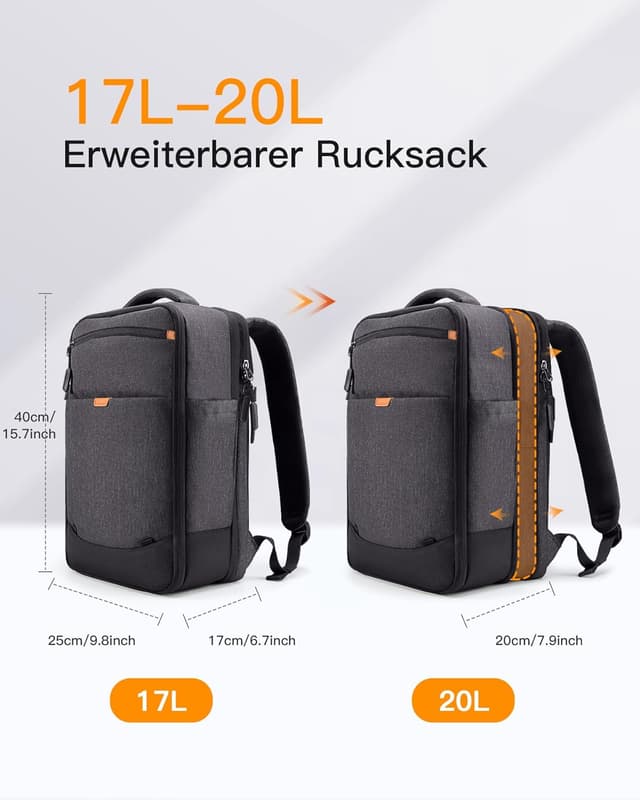 Detalle 2 de Inateck Ryanair Handgepäck Rucksack 40x20x25