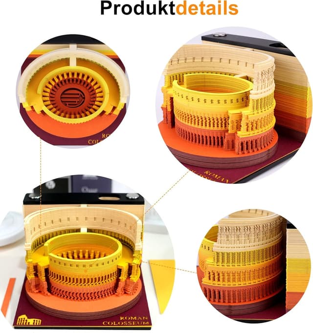 Detalle 2 de 3D-Kalender 2026 Das Kolosseum 190 Blätter