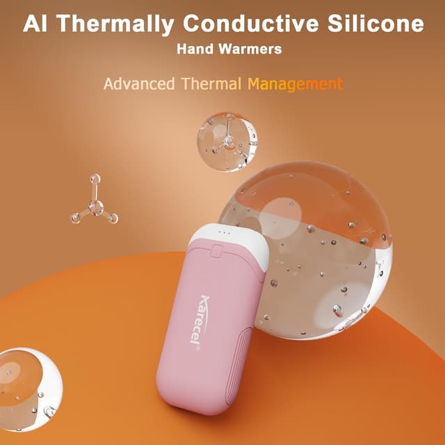 Thumbnail 6 de KARECEL Chauffe-mains rechargeable en silicone (lot de 2) 10 000 mAh, chauffe-par-dessus USB