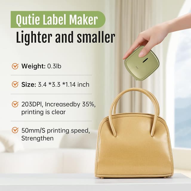 Detalle 2 de PRT Portable Bluetooth Label Maker (Green) with Tape and Hereprint App