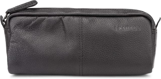 Detalle de LEABAGS Leder Federmäppchen (Fort Wayne) – großes Echtleder Stiftetui für Schule, Uni & Beruf