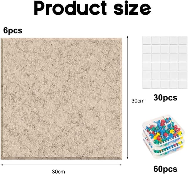 Detalle 2 de DASIAUTOEM Filz Pinnwand 30 x 30 cm