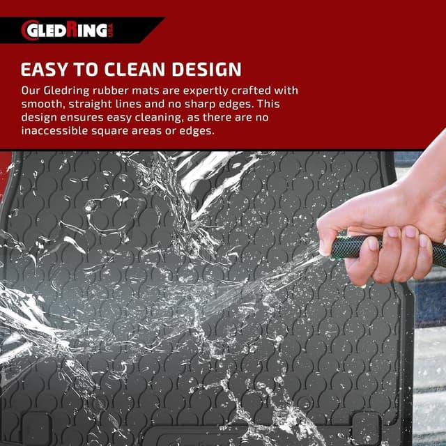 Detalle 2 de Gledring Satz Gummimatten für BMW X1 (U11) ab 2022 – T Profil, 4-teilig inkl. Montageclips