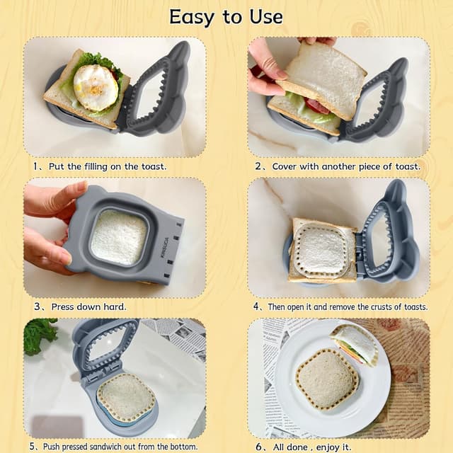 Thumbnail 6 de KINSUDA Sandwich Cutter and Sealer 3.7" 🍽