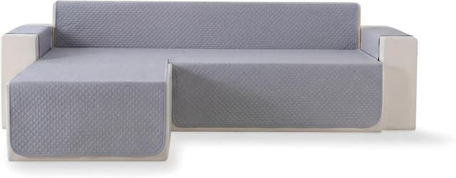 Detalle 2 de Copridivano Todocama imbottito e traspirante per chaise sinistra, grigio chiaro, 240 cm