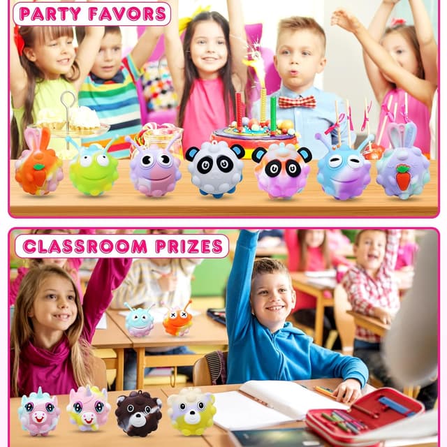 Thumbnail 4 de KissFree Easter Animal Pop Fidget Balls 18 Pack