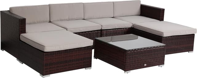Detalle de EVRE Nevada rattan garden set 6 seater