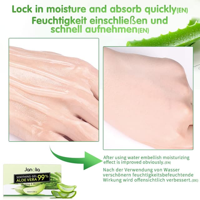 Thumbnail 6 de Janolia Aloe Vera Gel 300 ml – beruhigende Aloe-Gesichtscreme für Gesicht & Körper mit feuchtigkeitsspendendem Aloe-Extrakt